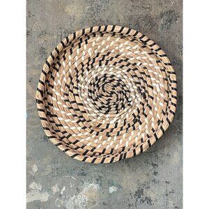 Handmade Basket Woven Shallow Dish Wall Hanging Art